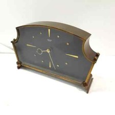 Art Deco  smiths clock electric elegant Bronzed Brass Metal mantel original 240v
