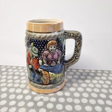 Vintage Small Decorative Ceramic Bier Stein.  Possibly GDR