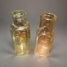 2 Vintage Eiffel Tower Bottles One Lemonade & The Other Fruit Juice 10.5 Cm