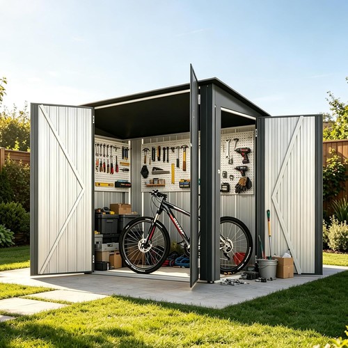 4x7 galvanized metal bike - ft,