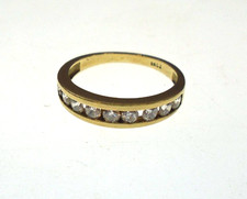9ct Gold Cubic Zirconia Channel Set Half Hoop Eternity Ring Size N Weight 2Grams