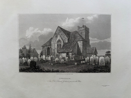 1835 antique print sidlesham - antique, print: