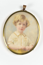 Antique Miniature Portrait of