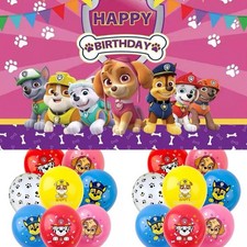 Paw Patrol Backdrop Banner Birthday Decorations Photo Background 10 Free Balloon