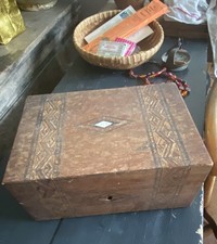 Old Vintage Boho Handmade Wooden Multipurpose Jewellery Storage Box