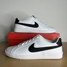 Mens Nike Court Royale White Black Leather Trainers Shoes - SKU 749747-107