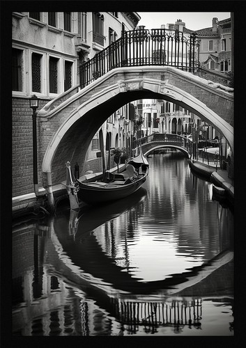 Intimate venice canals - venice, framed