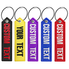 Custom Embroidered Luggage Tag Suitcase Id Name Travel bag Label keyring for car