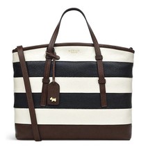 👜RADLEY “BRIDGEWATER” Stripe finest Leather Multiway Totes Bag USED ONCE!👜
