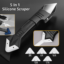5 in 1 Silicone Scraper | Caulking Tool & Glue/Grout Remover