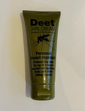 DEET 34% Cream Personal Insect Repellent 60ml Tube - contains 0.1% Pyrethrum 