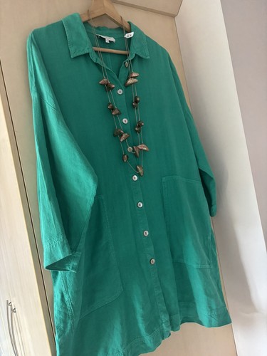 Sahara linen blend - sahara, jade