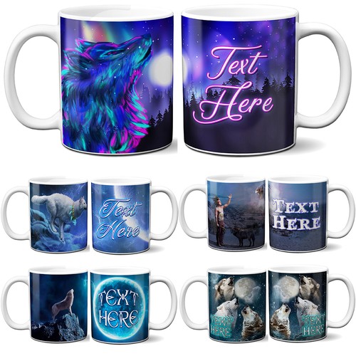 Personalised wolf mug - wolf,