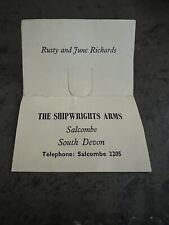 Vintage Pub Novelty Sign To Leave On Drink On Visiting Toilet. Salcombe, Devon