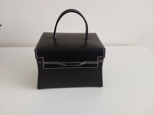 Black faux leather hinged - m&s,