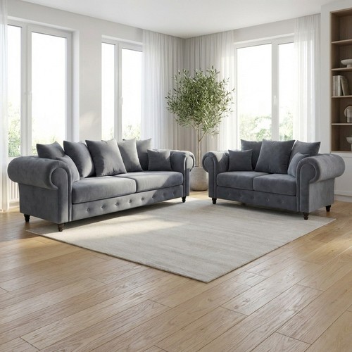 Luxury velvet sofa set - sofa, 3+2