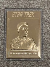 Danbury mint - Star Trek 22ct gold sculptured card -HELM OFFICER SULU - (tos)