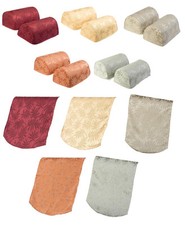 Leaf Pattern Round Arm Caps & Chair Back Furniture Sofa Cover Antimacassar Set