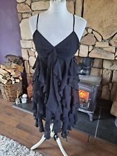 Oli Maria Grachvogel Drop Frill Dress Black Size 8 GREAT CONDITION
