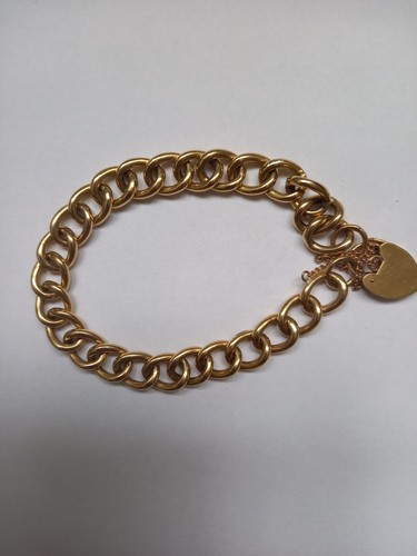 9ct gold curb link - gold, bracelet