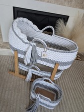Made To Order- Crochet Moses Basket Set + 2 mattresses 9-10 Weeks- Not Stand