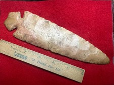 7 7/8" Coral Dovetail Point, Indian Artifacts, Arrowheads, Hopewell, Paleo