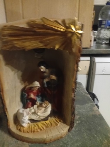 Nativity stable with light - with,
