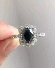 Onyx & Lab Created Diamond 14k