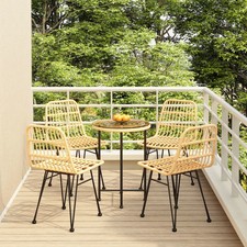 Garden Dining Set Black Steel