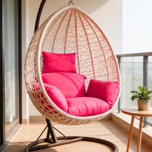 Egg shaped hanging chair - egg-shaped,
