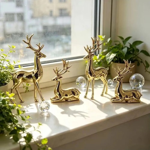 Pair deer ornament - deer, reindeer