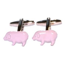 Pink Pig Cufflinks Farm Farmer