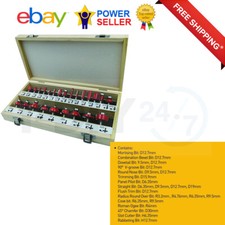 Rolson 24pc 1/4" Shank  Wood Working Router Bit Set for Electric Router Machine