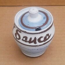 V452) Hand thrown blue white