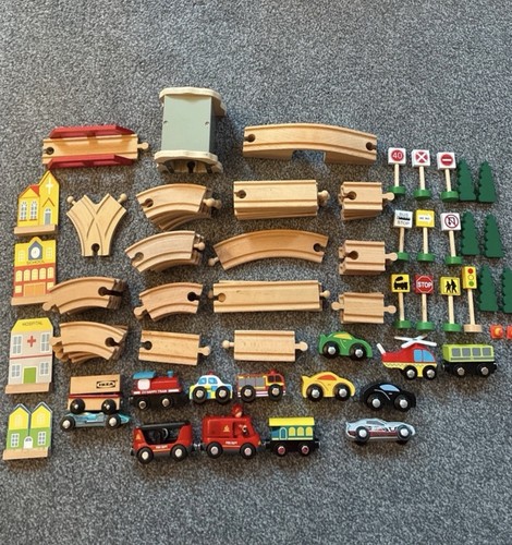 Wooden train track and - wooden,