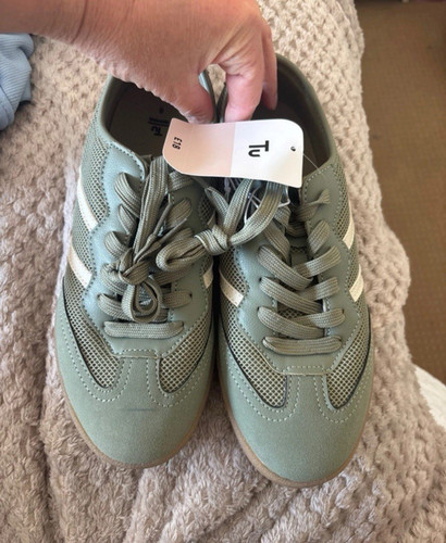Green white lace up low - lace-up,