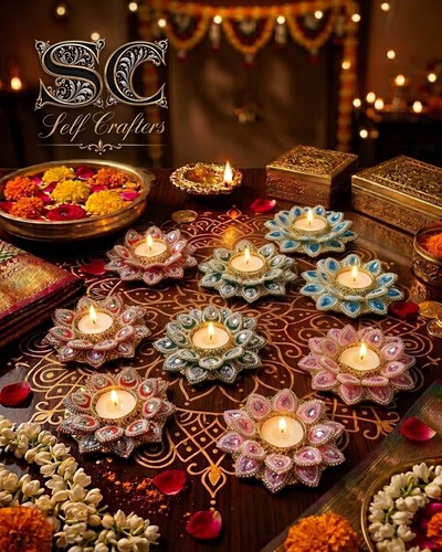 Handmade indian diwali diyas - 2,