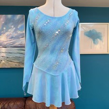 Adult Blue Ice Skating Competition Dress UK 8. Thousands of sparkly Crystals
