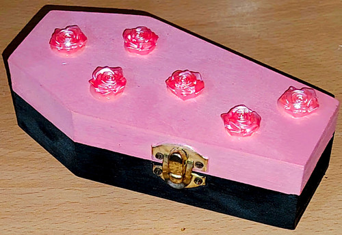 Coffin shaped wooden trinket - shaped,