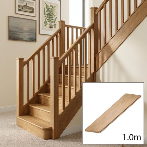 Solid oak stair - solid, 1.0m