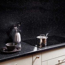 Nebula Black Square Edge Laminate Kitchen Worktop 22mm