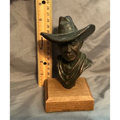 Vintage bronze cowboy - vintage, bust
