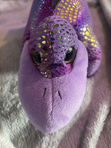 Purple plush dolphin soft toy - purple,