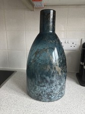 Next Blue Glass Bottle Vase, Very Heavy