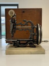Antique 19th Century Charles Raymond Cast Iron Hand-Cranked Sewing Machine