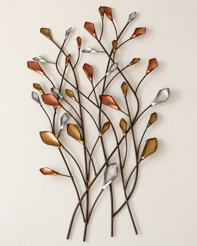 Large metal leaf - large, wall