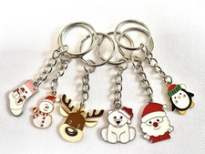 6 CHRISTMAS KEYRINGS ADVENT CALENDAR CRACKER STOCKING FILLER, party Bag Fillers