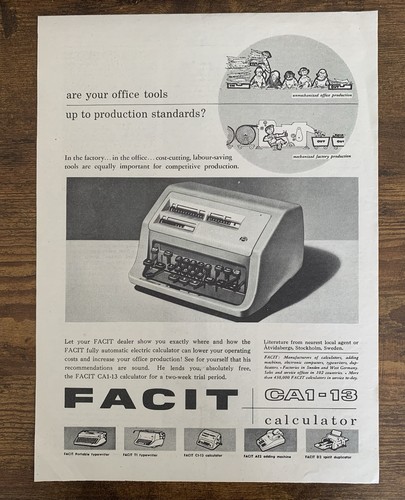 1959 facit ca1 - facit, calculator