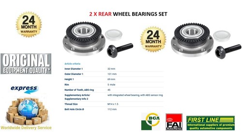 Rear axle wheel bearings - 2x,