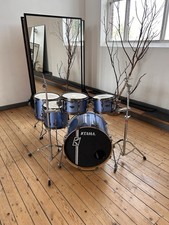 Tama Superstar Hyper Drive Maple In Limited Metallic Blue. With Cases. Drum Kit